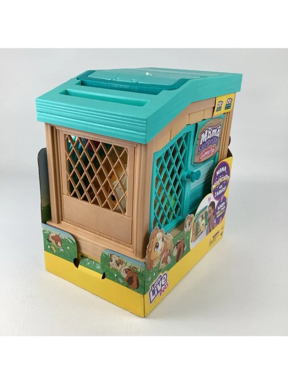 Little Live Pets Mama Surprise Guinea Pig Plush Hutch 3 Babies 20+ Sounds NEW